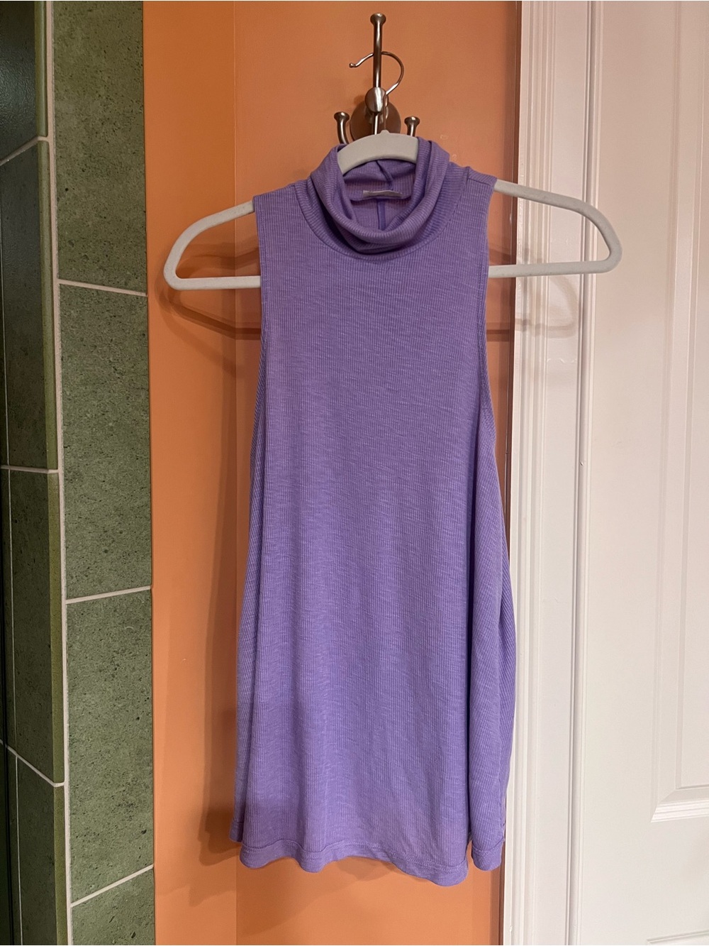 Free People Lavender Sleeveless Turtleneck Tank